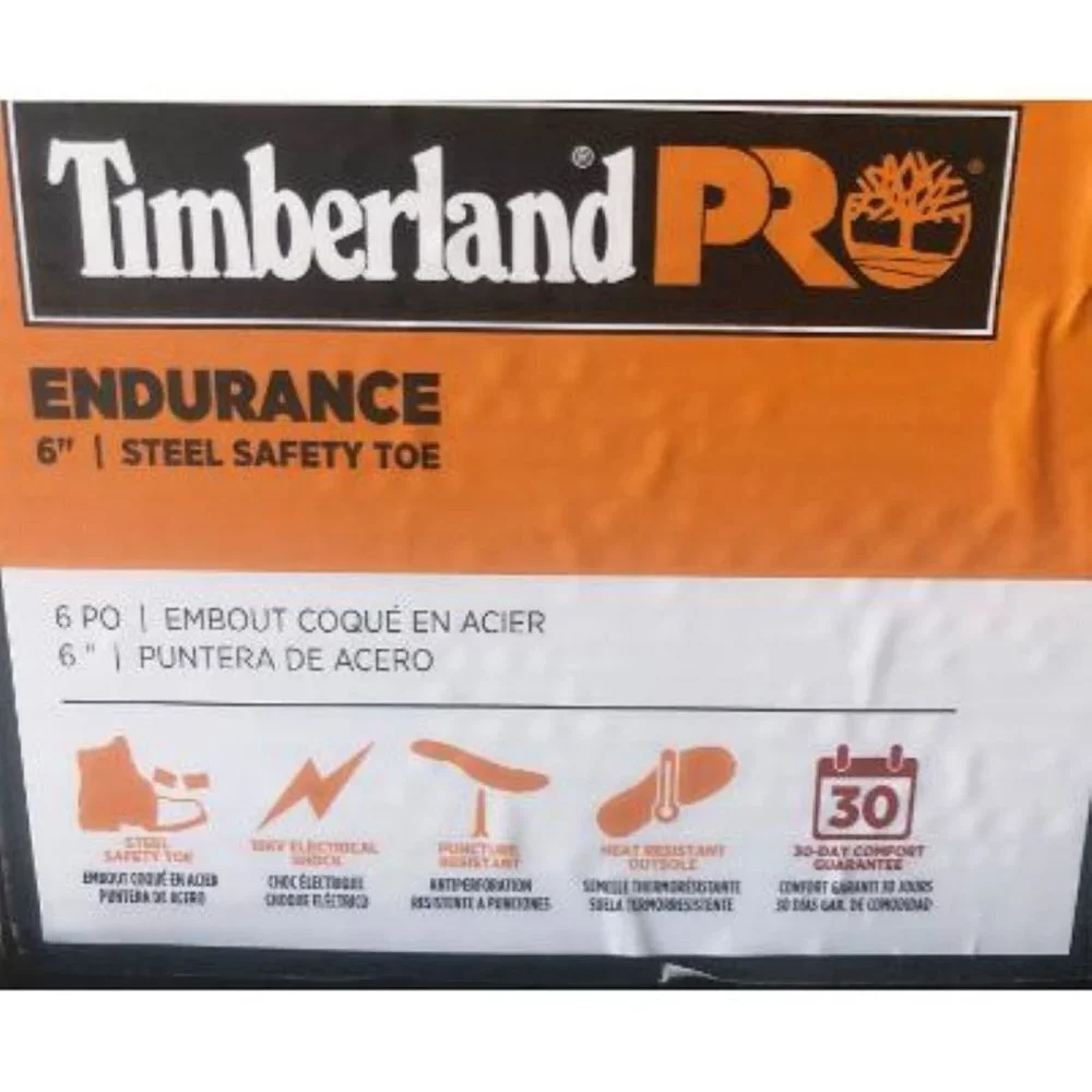 Timberland Pro Mens Brown Leather Endurance Saftey Toe Work Boots Sz 10 W New